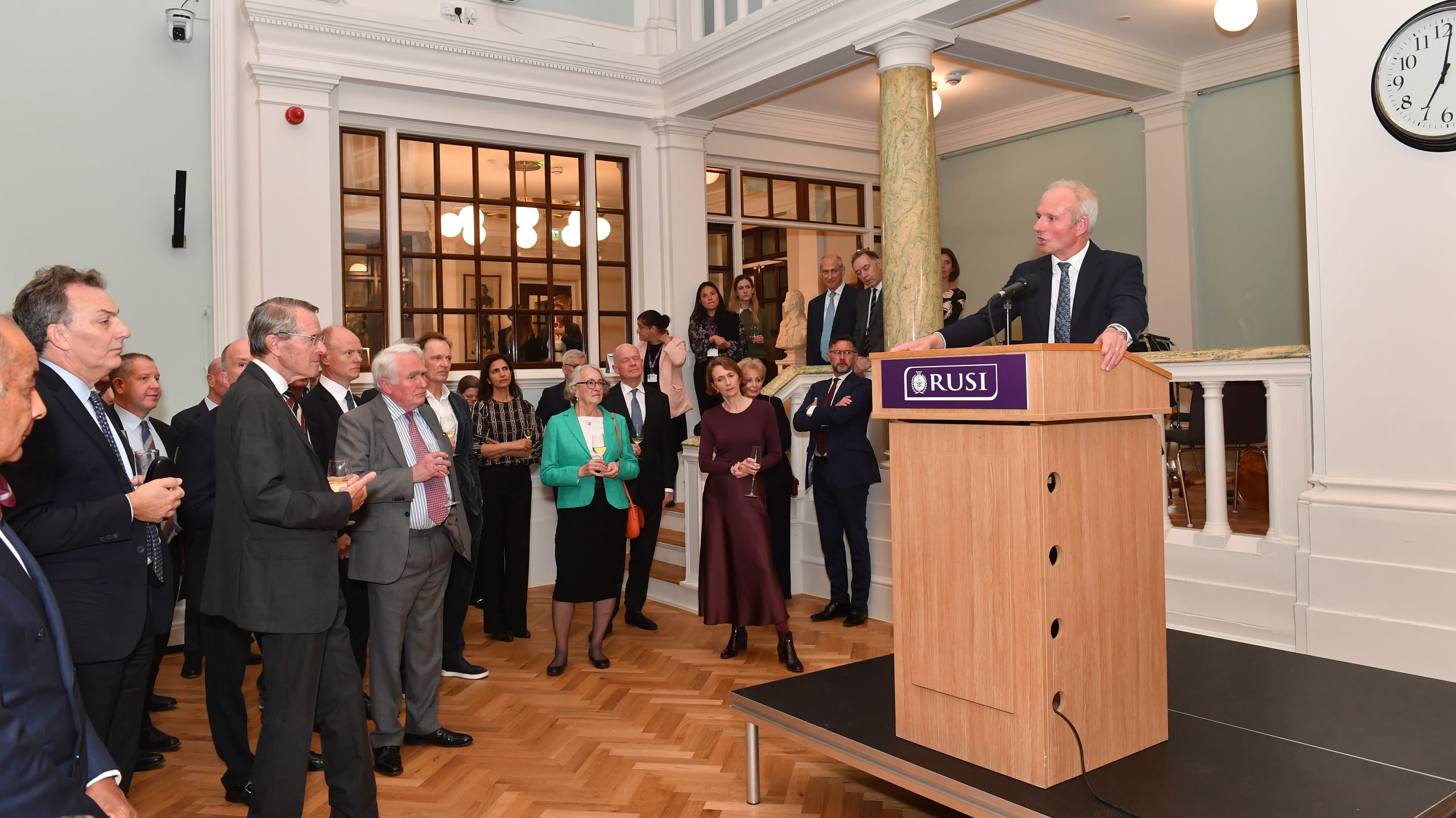 Sir David Lidington speaks at the reopening of 61 Whitehall on 23 October 2023